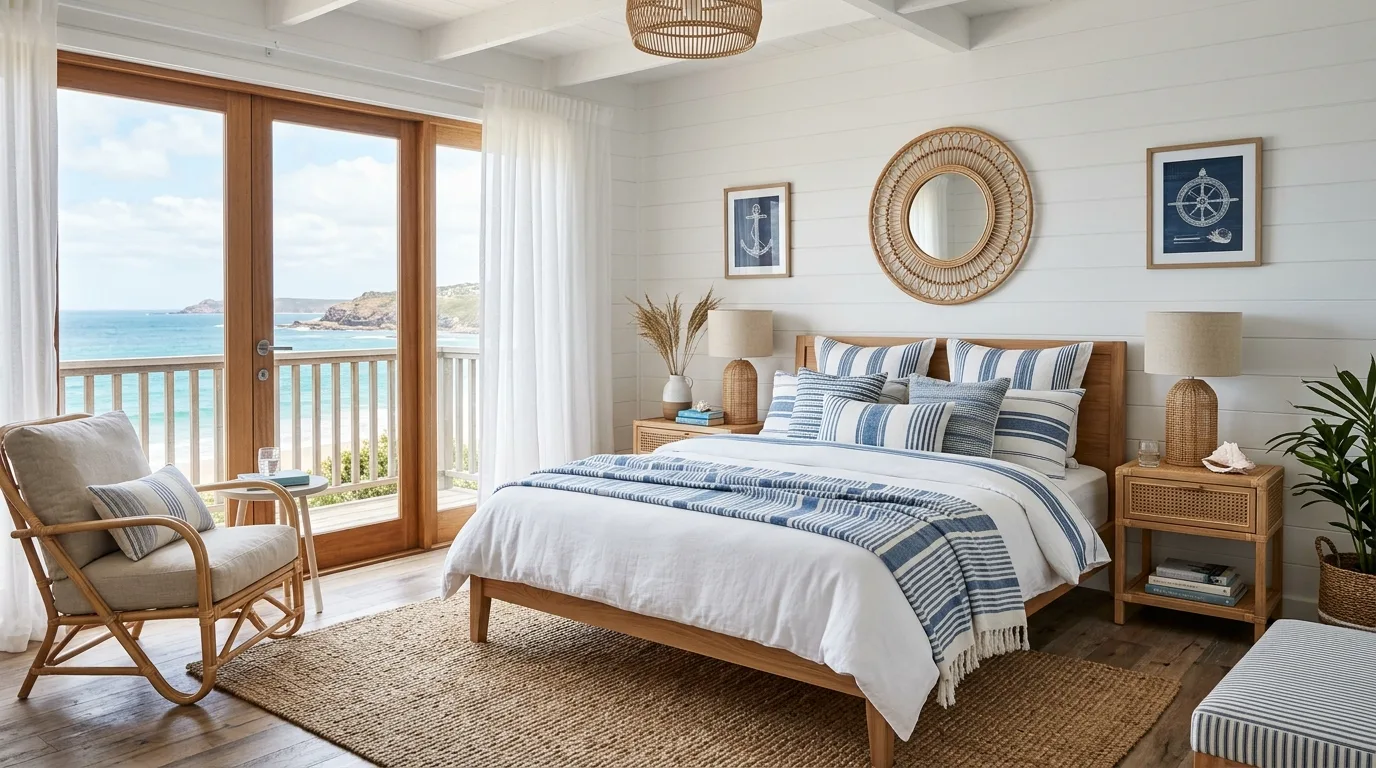 Let the windows feel open bright and breathable inspiration for a coastal bedroom.